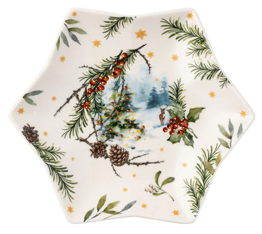 Hutschenreuther Sammelserie 2023 Am Weihnachtsbaum Sternschale 24cm Freisteller