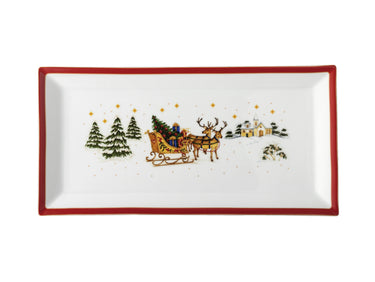 Hutschenreuther Happy Wintertime Red Platte eckig 36cm Freisteller