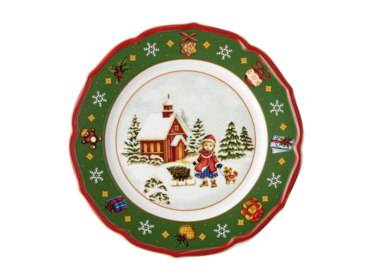 Hutschenreuther Happy Wintertime Green Teller flach 22cm Freisteller