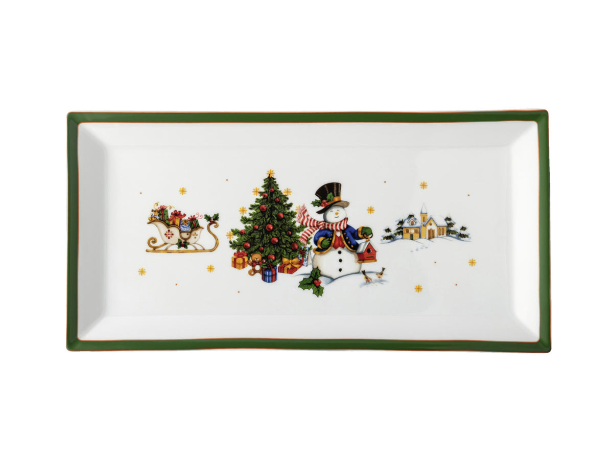 Hutschenreuther Happy Wintertime Green Platte eckig 36cm Freisteller