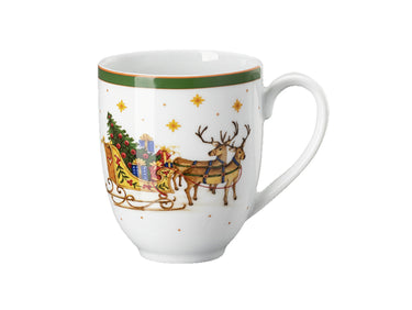 Hutschenreuther Happy Wintertime Green Becher mit Henkel 0,4l Freisteller