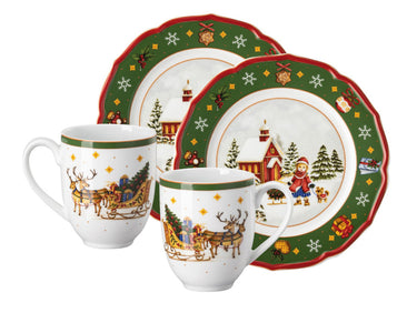 Hutschenreuther Happy Wintertime Green Set 4tlg Freisteller