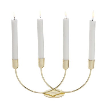 Boltze Fungo Kerzenleuchter rund gold 30cm