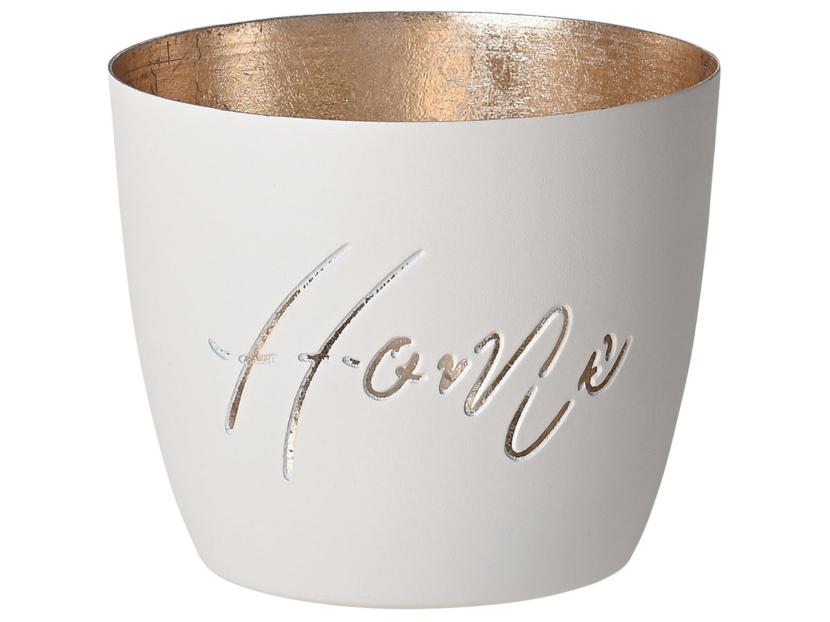 Giftcompany Madras Windlicht M Home weiß/gold 8,5cm Freisteller 1