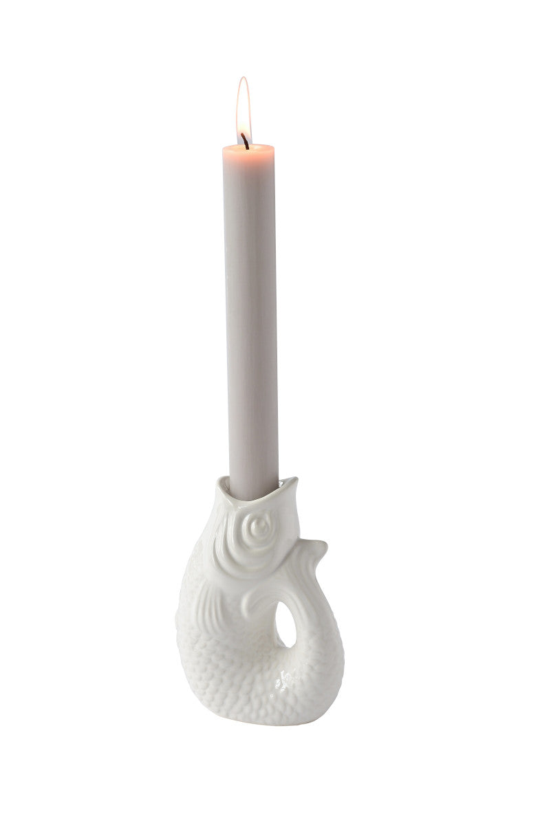 Giftcompany Monsieur Carafon Kerzenhalter Fisch XS weiss 12,7cm Freisteller