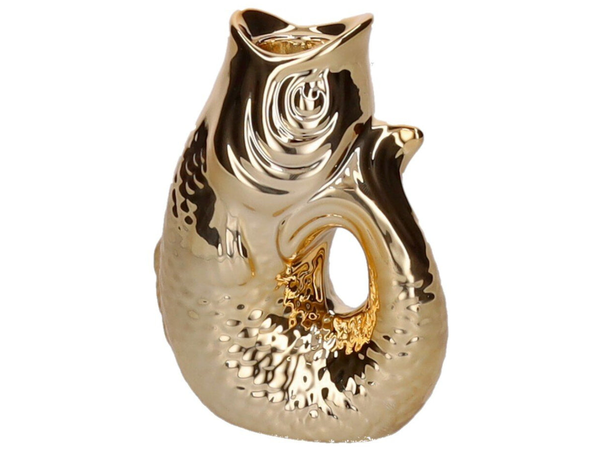 Giftcompany Monsieur Carafon Kerzenhalter Fisch XS gold 12,7cm Freisteller 1