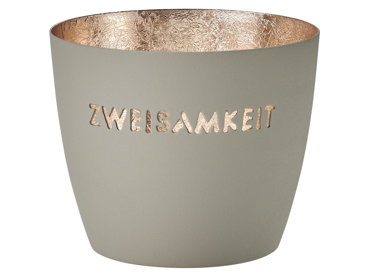 Giftcompany Madras Windlicht M Zweisamkeit flannel/gold 8,5cm Freisteller 1