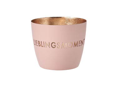 Giftcompany Madras Windlicht M Lieblingsmoment blush/gold 8,5cm