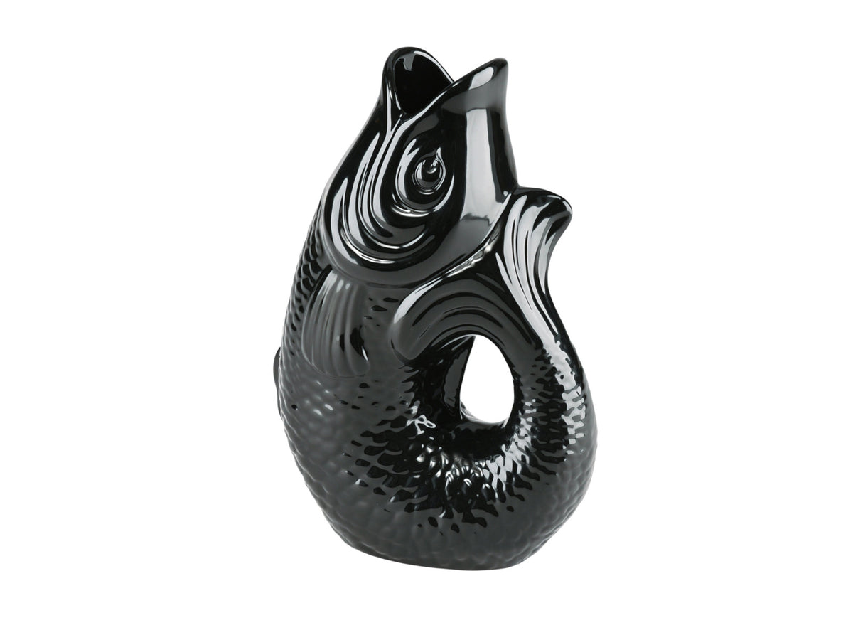 Giftcompany Monsieur Carafon Vase / Karaffe Fisch S schwarz 1,2l Freisteller