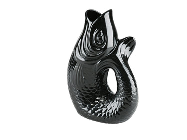 Giftcompany Monsieur Carafon Vase / Karaffe Fisch L schwarz 2,7l Freisteller