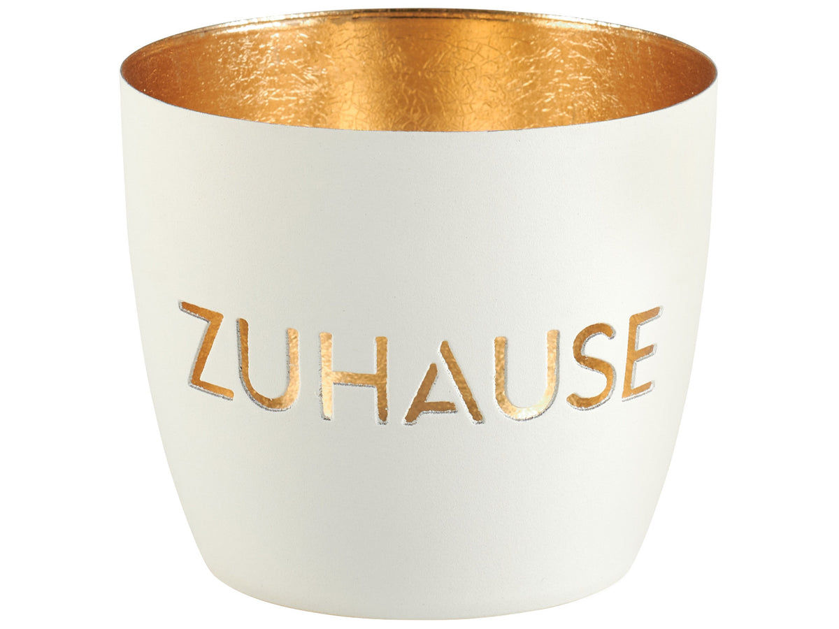 Giftcompany Madras Windlicht M Zuhause weiß/gold 8,5cm Freisteller 1