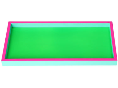 Giftcompany Neo Tablett rechteckig neon grün/neon pink/türkis 30cm Freisteller 1