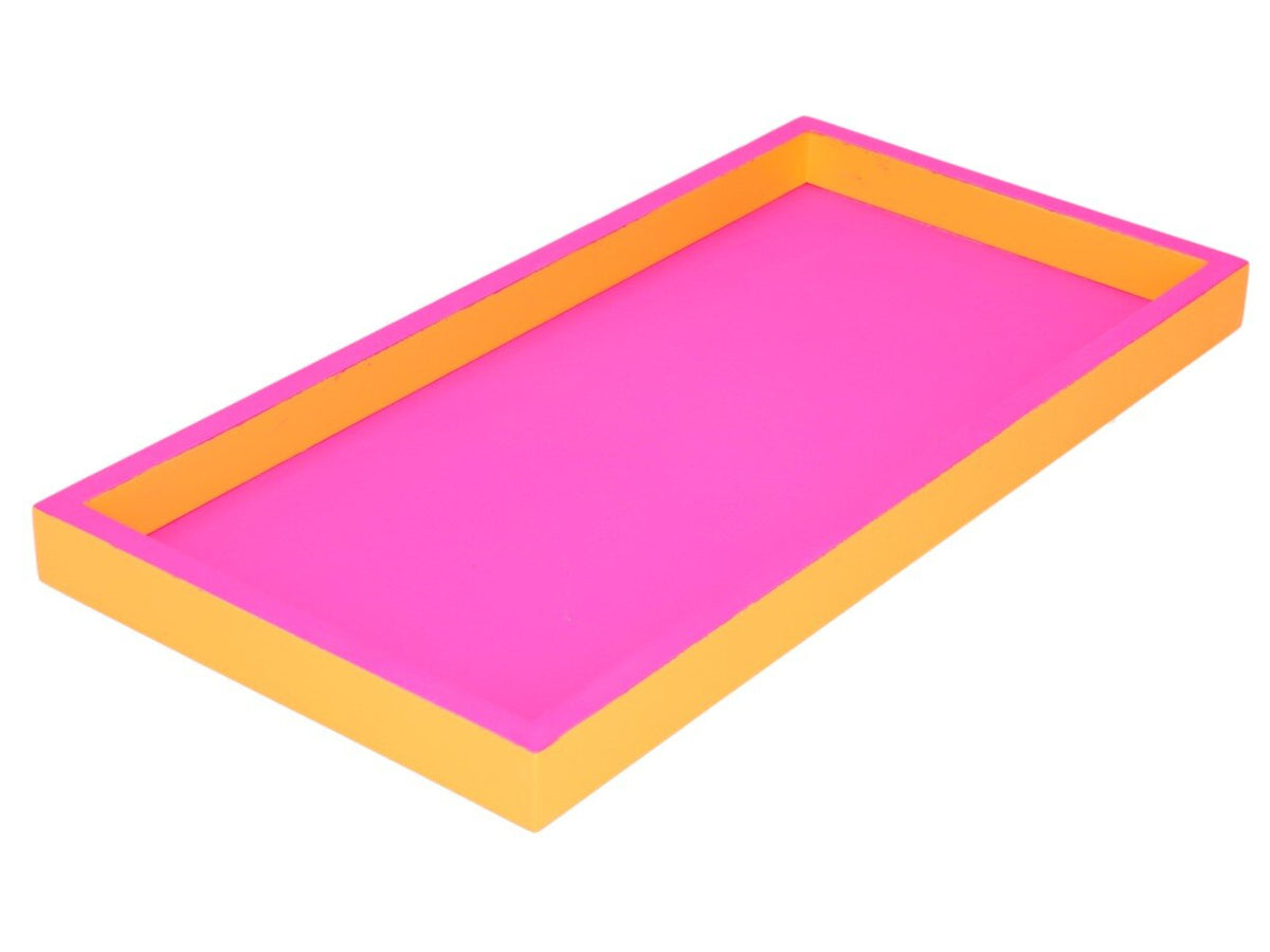 Giftcompany Neo Tablett rechteckig neon pink/ neon orange 30cm Freisteller 1