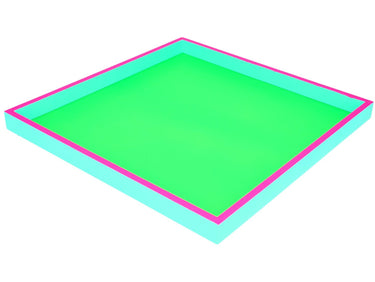 Giftcompany Neo Tablett quadratisch neon grün/neon pink/türkis 32cm Freisteller 1