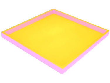 Giftcompany Neo Tablett quadratisch gelb/rosa 32cm Freisteller 1