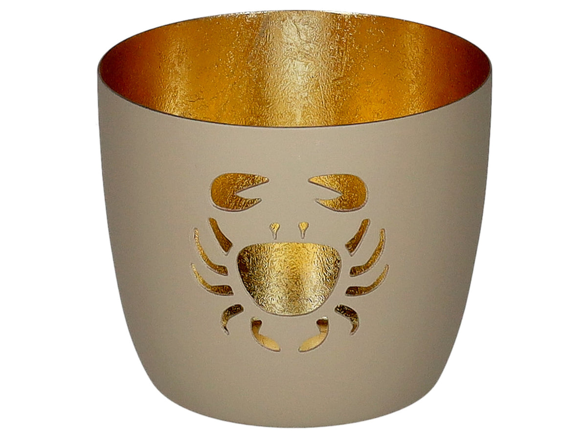 Giftcompany Madras Windlicht M Krabbe sandstone/gold 8,5cm Freisteller 1