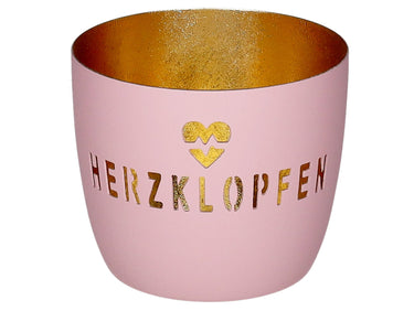 Giftcompany Madras Windlicht M Herzklopfen rosa/gold 8,5cm Freisteller 1