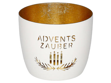 Giftcompany Madras Windlicht M Adventszauber weiß/gold 8,5cm Freisteller 1