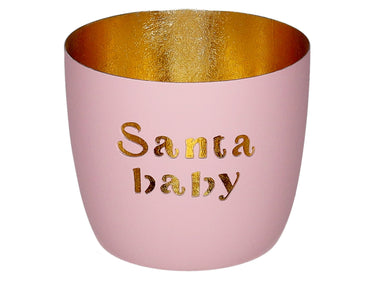 Giftcompany Madras Windlicht M Santa baby rosa/gold 8,5cm Freisteller 1