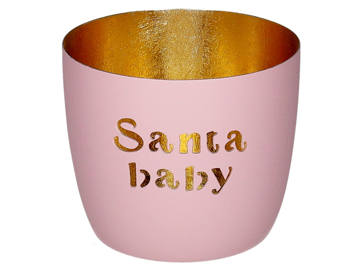 Giftcompany Madras Windlicht M Santa baby rosa/gold 8,5cm Freisteller 1