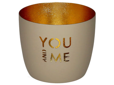 Giftcompany Madras Windlicht M You and me sandstone/gold 8,5cm Freisteller 1