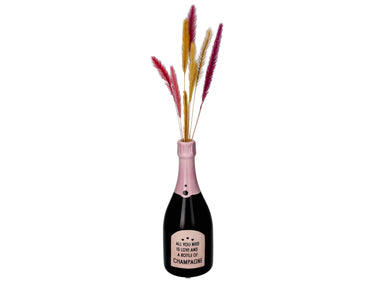 Giftcompany Mignon Vase Champagnerflasche All you need schwarz/rosa 19,9cm Freisteller 1