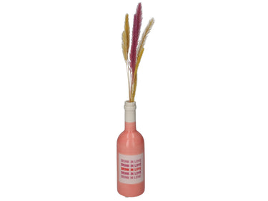Giftcompany Mignon Vase Weinflasche Drunk in love rosa 20cm Freisteller 1