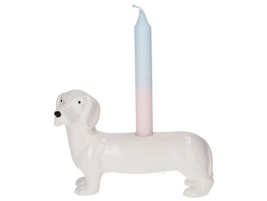 Giftcompany Mignon Kerzenhalter Dackel weiß 13,2cm Freisteller 1