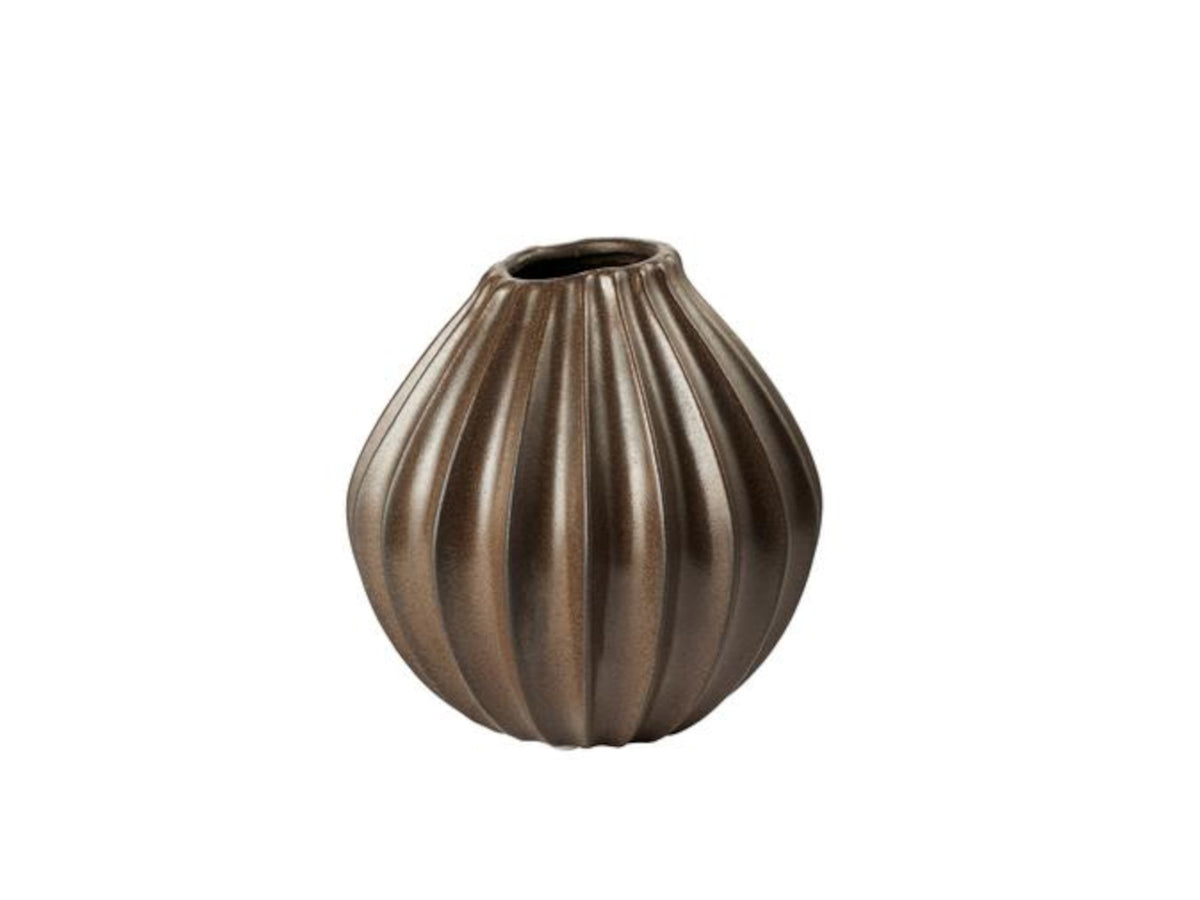 Broste Copenhagen Wide Vase Antique Brown M 25cm Freisteller