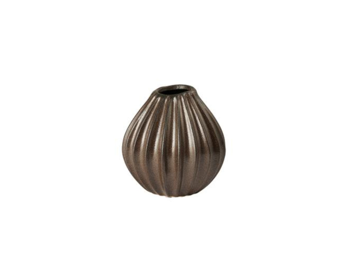 Broste Copenhagen Wide Vase Antique Brown S 15cm Freisteller