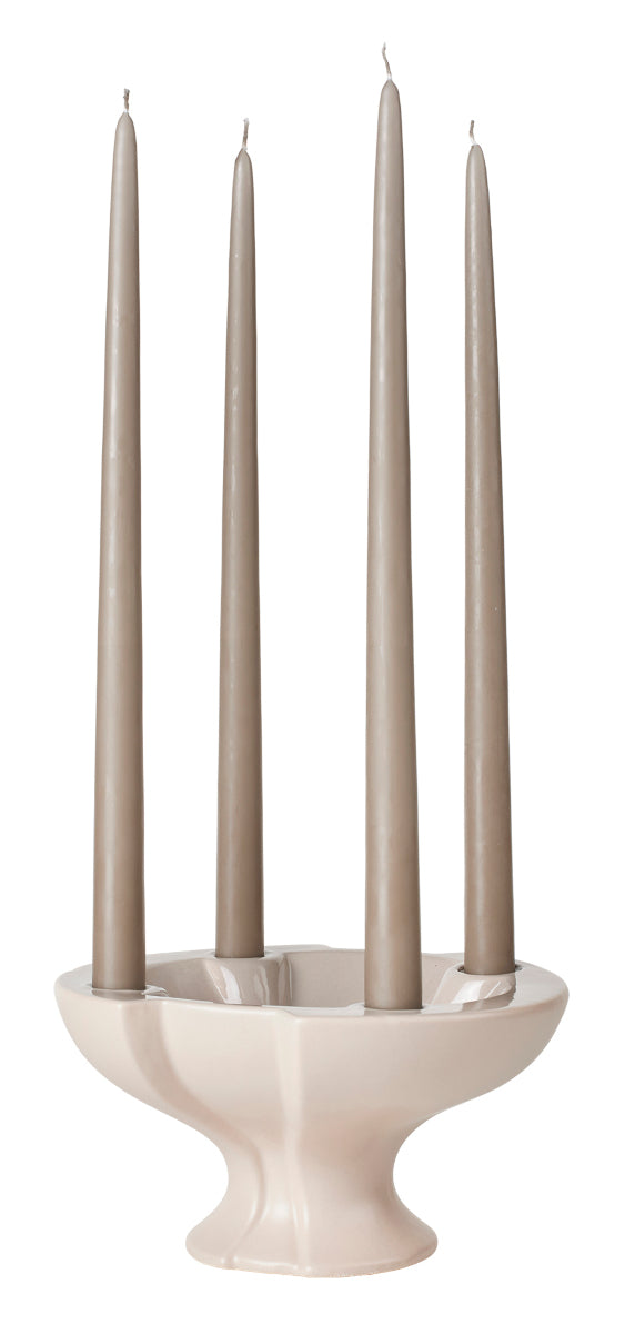 Broste Copenhagen Leda Leuchter grey sand 22cm Freisteller