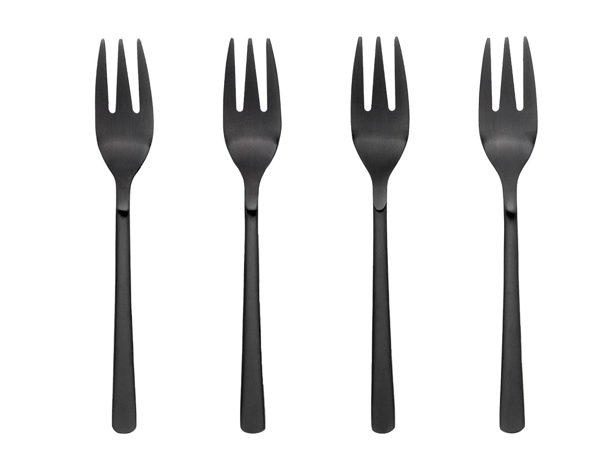 Broste Copenhagen HUNE Kuchengabel Titanium Mat Black 4tlg. Freisteller 1