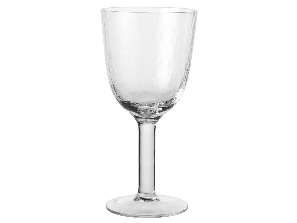 Broste Copenhagen Hammered Weißweinglas klar 0,3l 4er Set Freisteller 1