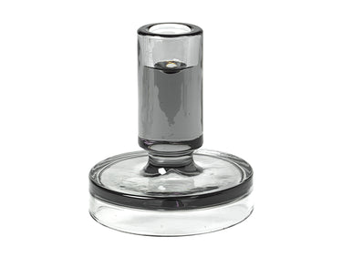 Broste Copenhagen Petra Kerzenständer Glas Smoke Grey 8cm Freisteller
