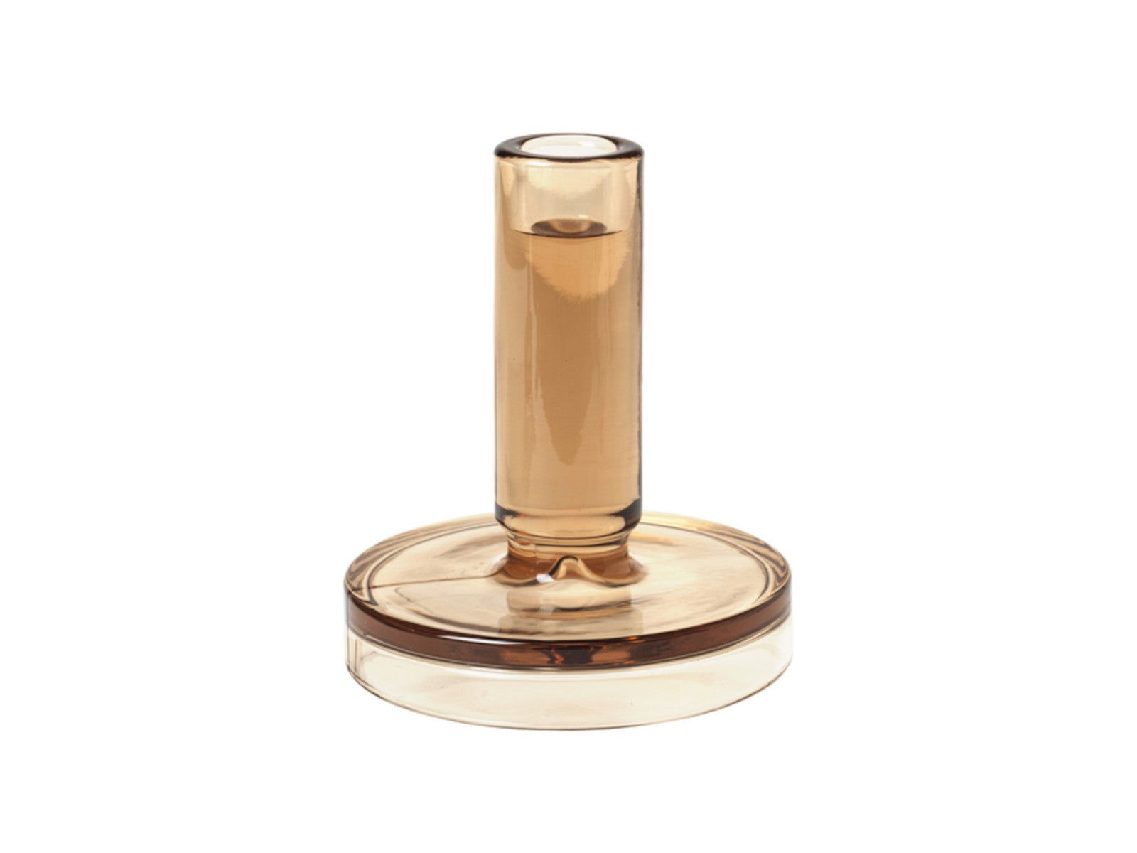 Broste Copenhagen Petra Kerzenständer Glas Indian Tan 12 cm Freisteller
