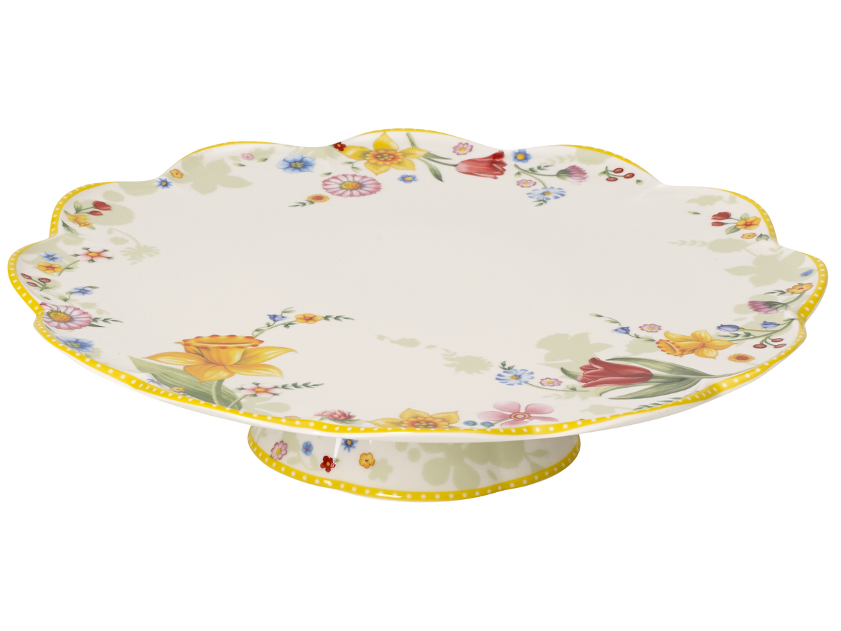 Villeroy & Boch Spring Awakening Tortenplatte auf Fuß 33 cm Freisteller