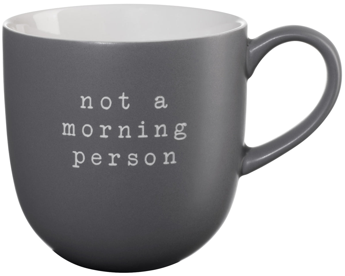 ASA hey! Henkelbecher not a morning person grau 0,35l Freisteller