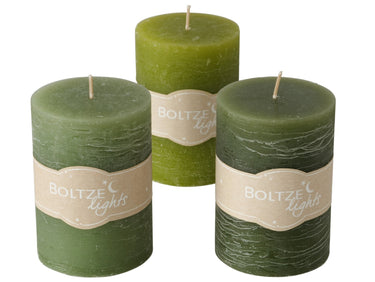 Boltze Basic Stumpenkerze sortiert grün 10cm (1 Stück) Freisteller 1