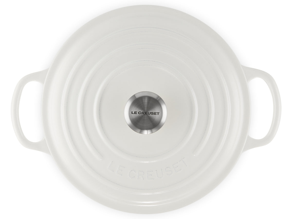 Le Creuset Bräter Signature rund weiss 22cm Freisteller 4