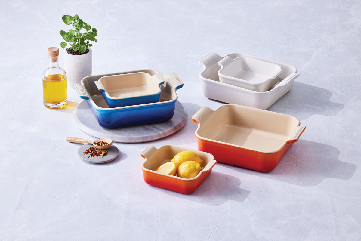 Le Creuset Auflaufform Tradition quadratisch garnet 2tlg Lifestyle 1