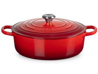 Le Creuset Gourmet-Bräter Signature rund kirschrot 30cm Freisteller 1