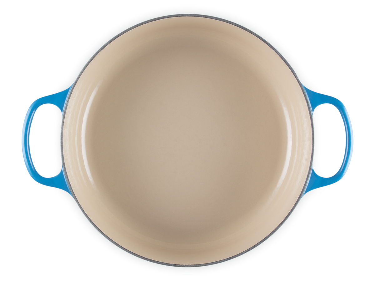 Le Creuset Gourmet-Bräter Signature rund azure 30cm Freisteller 5