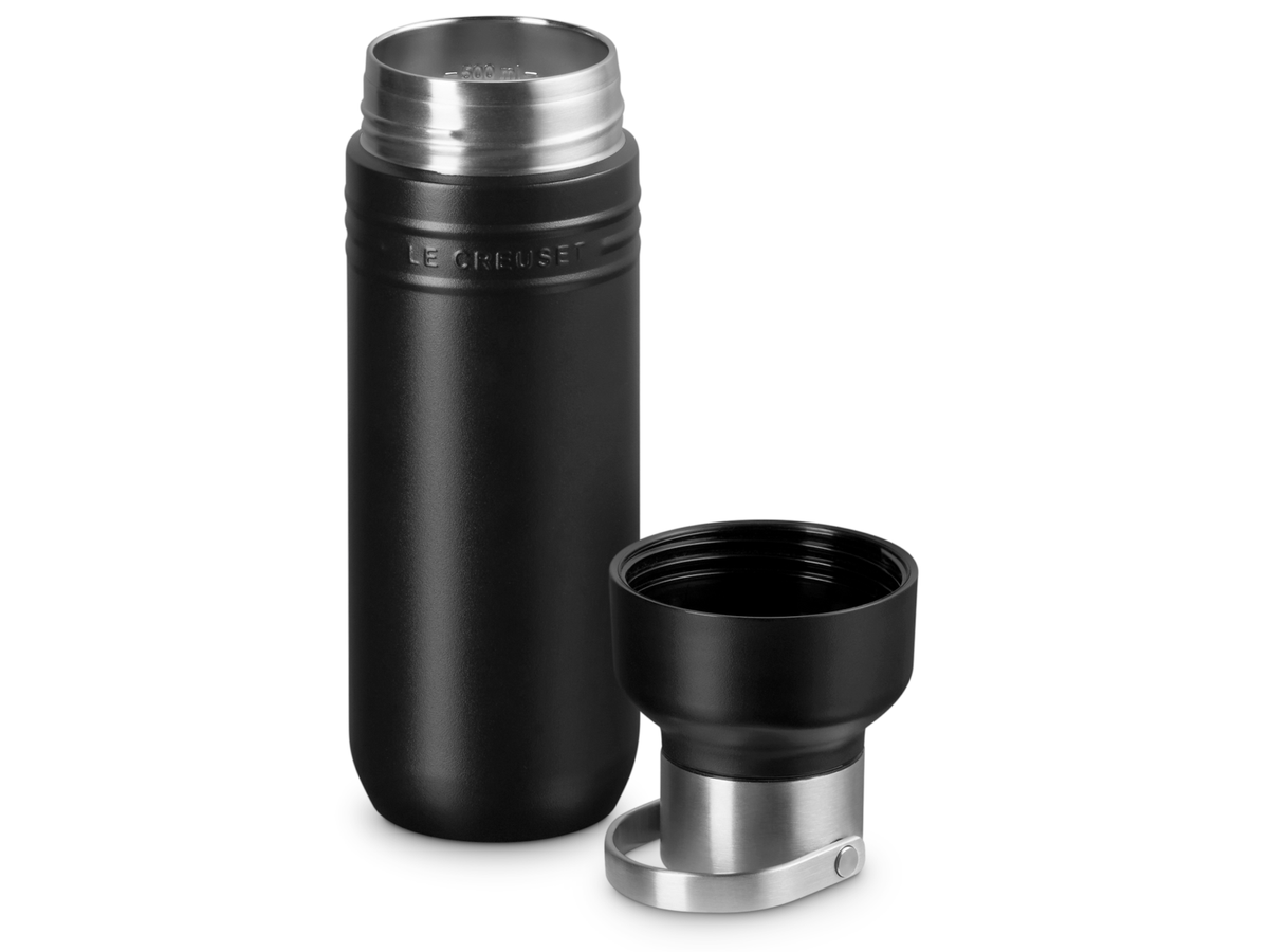 Le Creuset On The Go Trinkflasche schwarz matt 500ml Freisteller 4