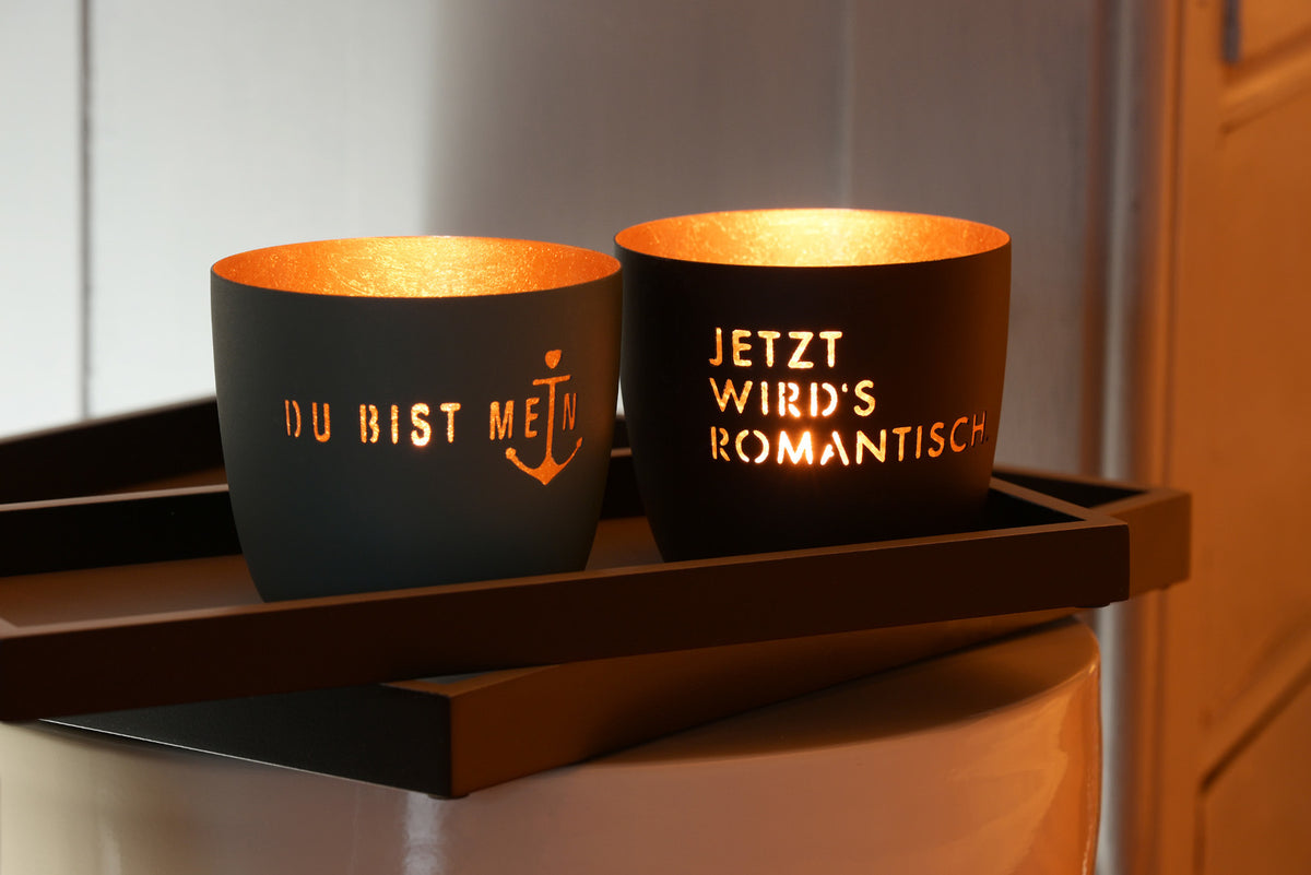 Giftcompany Madras Windlicht M Jetzt wird's romantisch schwarz/gold 8,5cm Lifestyle 1
