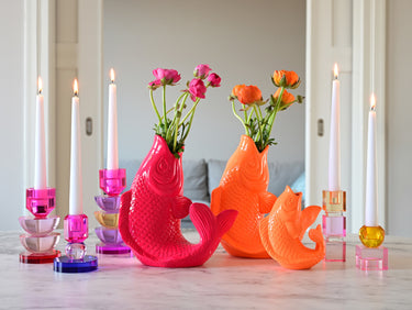 Giftcompany Mamsell Koi Fisch Vase S neon orange 25cm Lifestyle 1