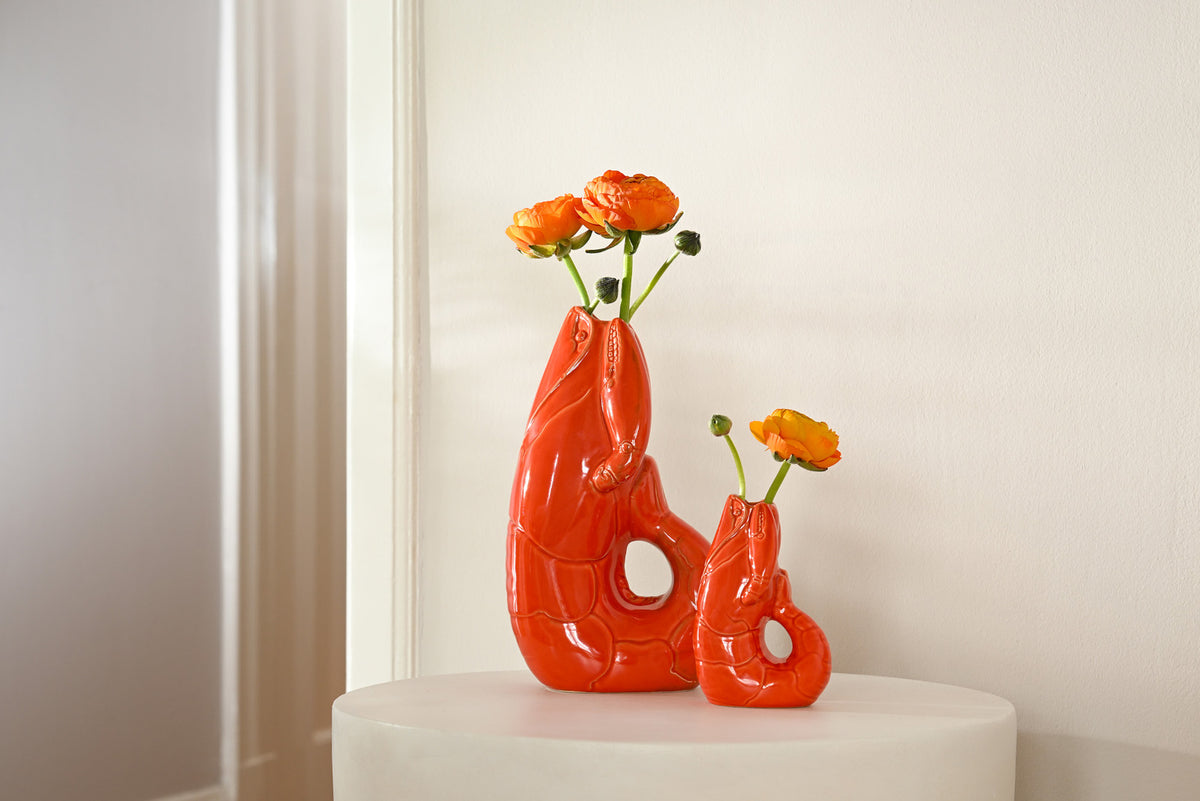 Giftcompany Madame Crevette Hummer Vase S sandstone 26,7cm Lifestyle 1