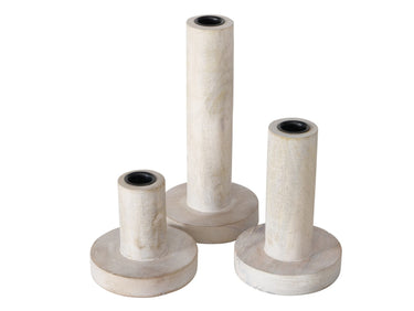 Boltze Pekat Kerzenleuchter weiß 10-22cm 3tlg