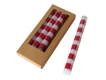 Boltze Stripy Stabkerze rot weiß 20cm 4tlg Freisteller 1