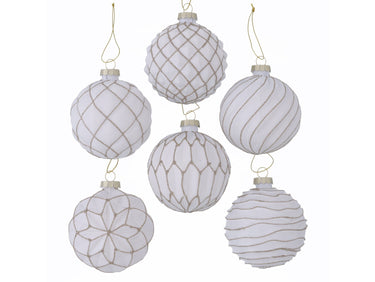 Boltze Gwendy Weihnachtskugel gold weiß sortiert 8cm (1 Stück)