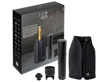 PEUGEOT FRESH´N PRESERVE Vakuumpumpe Duo & Frizz schwarz 4tlg Freisteller 1